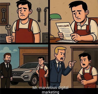 A mechanic with big dreams who wants to expand his business The bills are piling and the bank is ready to foreclose